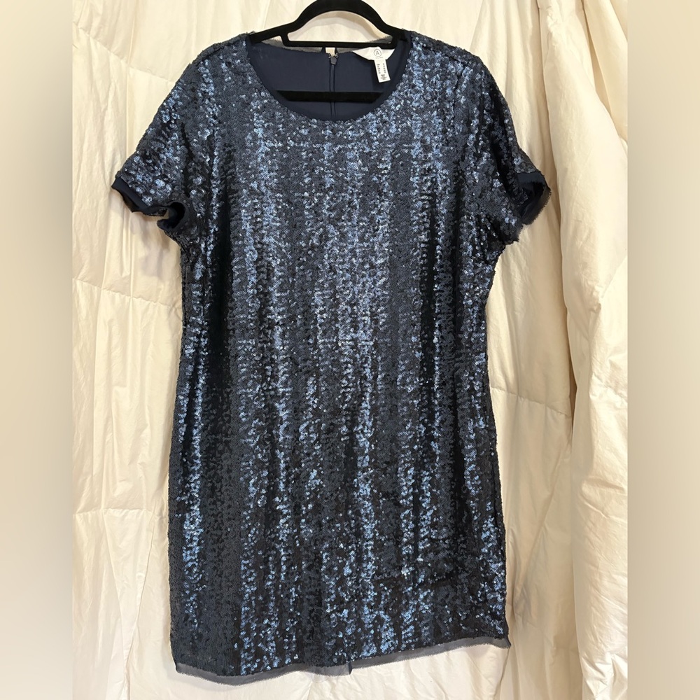 Navy blue sequined dress